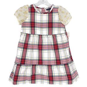 Andy & Evan Plaid Tiered Dress Puff Sleeves NWT Sz 6Y